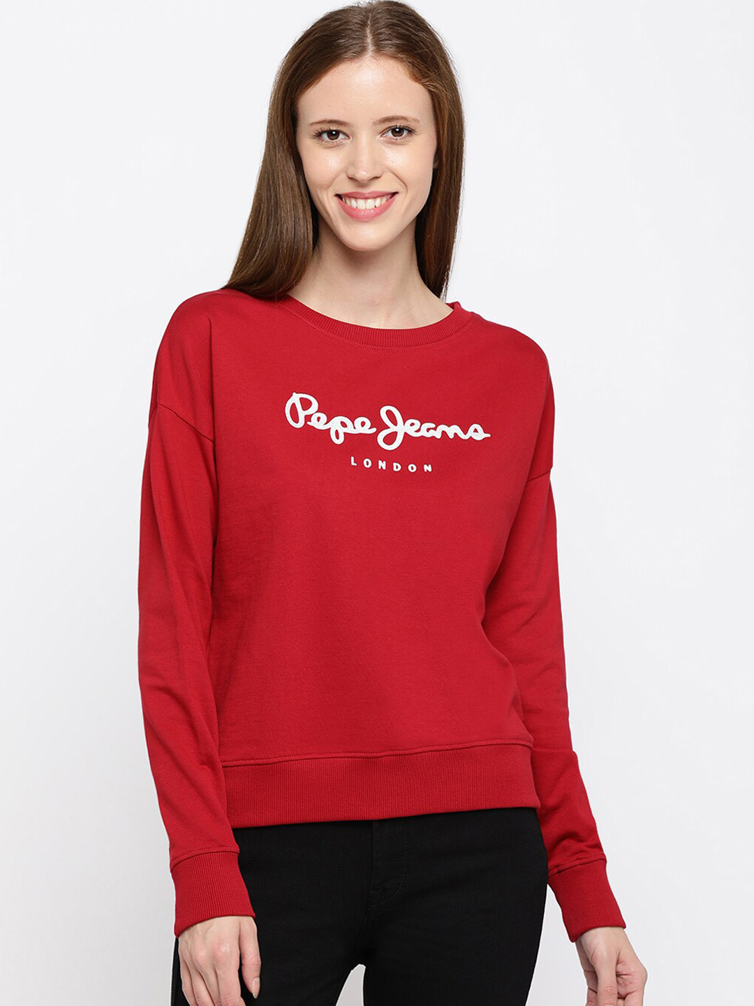 

Pepe Jeans Women Red Printed Sweatshirt