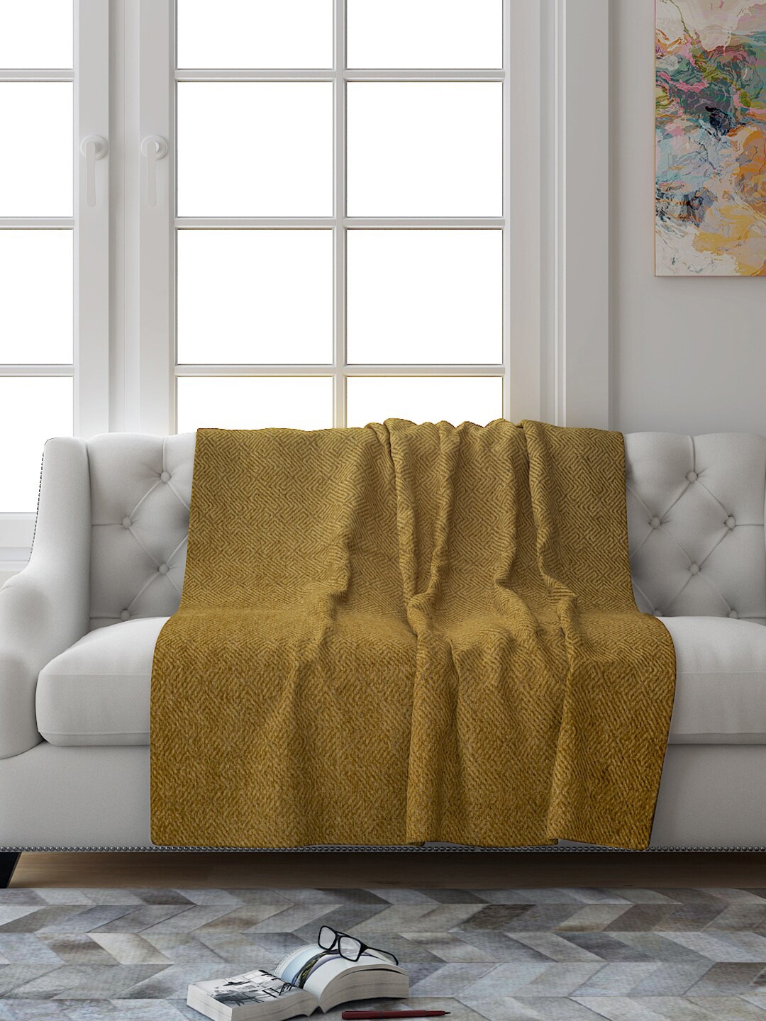 

Saral Home Brown Soft Reversible Decorative Chenille Sofa Throw Cover