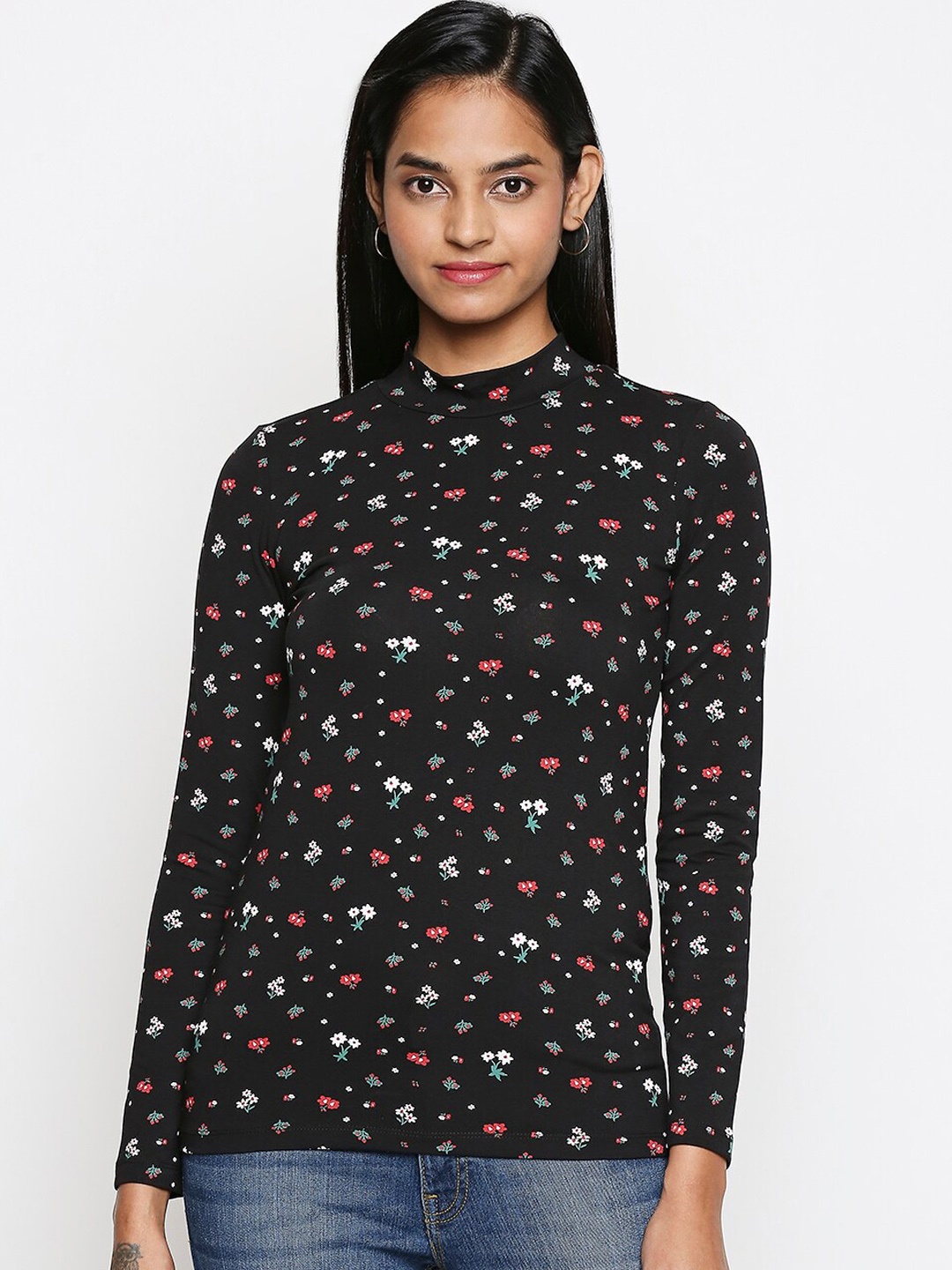 

Honey by Pantaloons Black Geometric Printed Regular Top