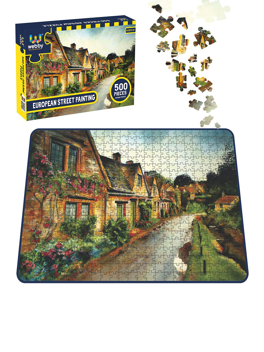 

Webby Kids Green & Yellow European Street Painting 500 Pcs Jigsaw Puzzle