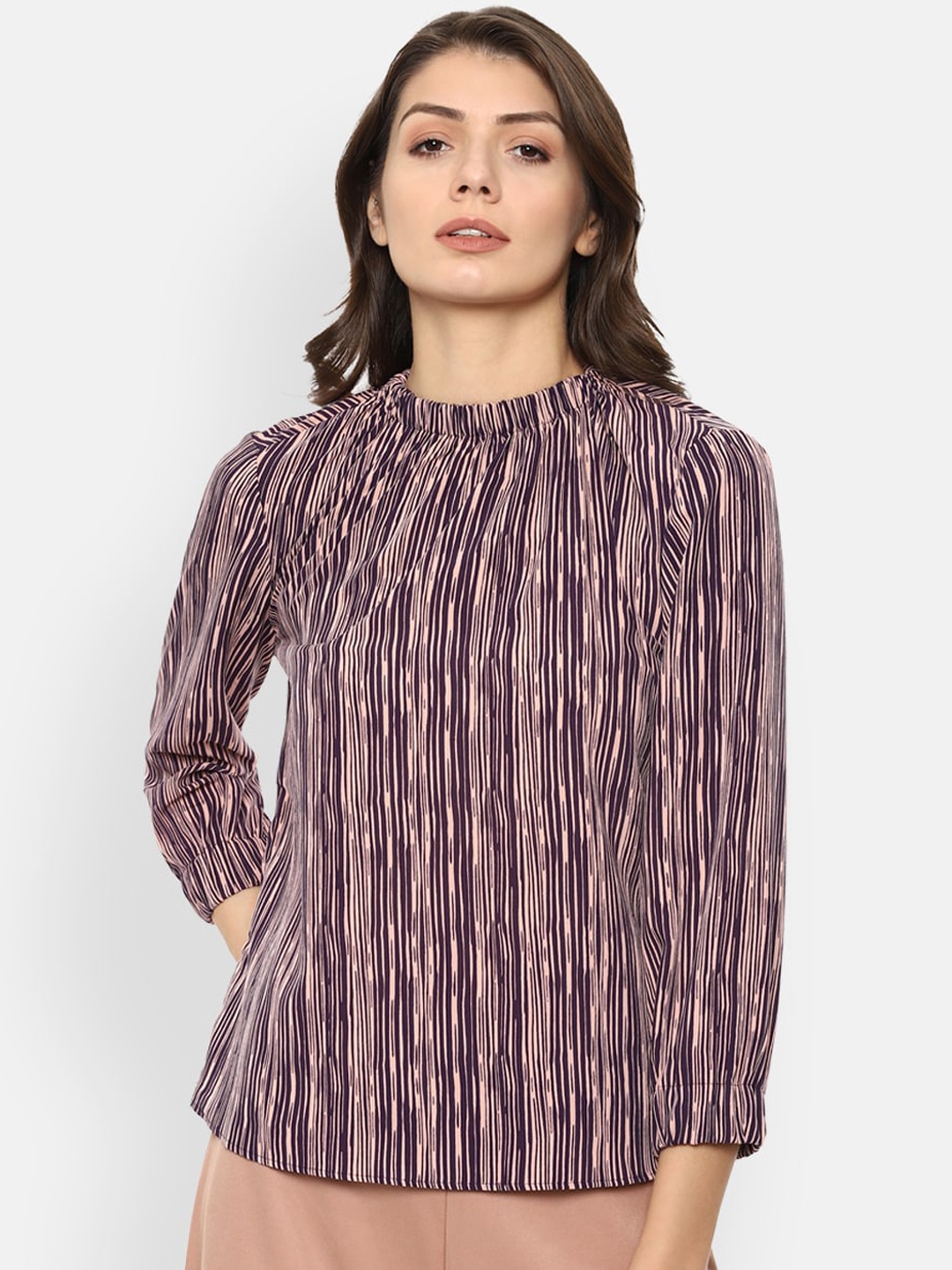 

Van Heusen Woman Pink Printed Regular Top