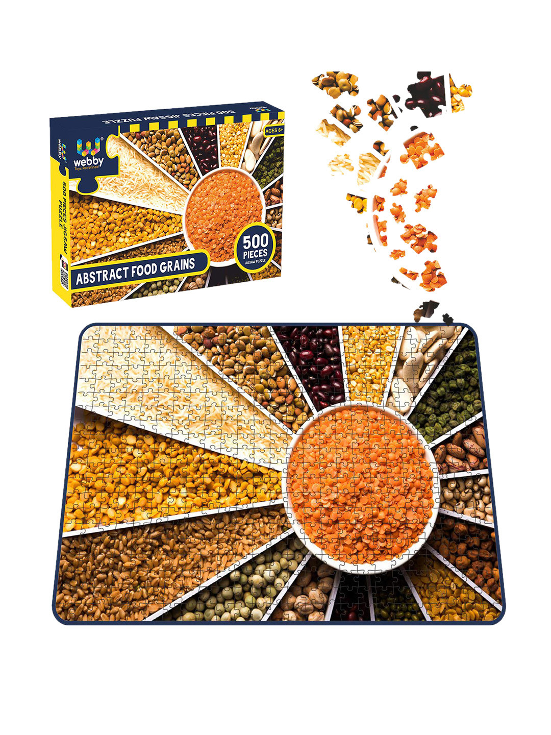 

Webby 500 Pcs Multicoloured Abstract Food Grains Jigsaw Puzzle, Multi