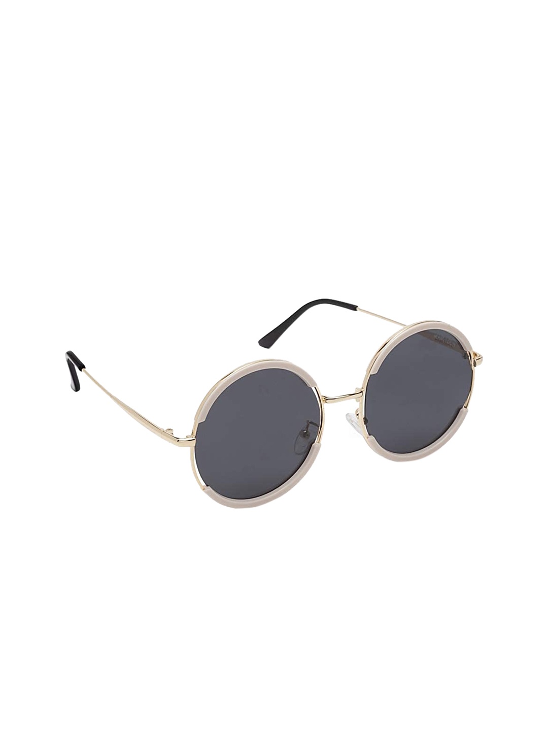 

Marc Louis Women Grey Lens & Gold-toned Round Sunglasses With Uv Protected Lens