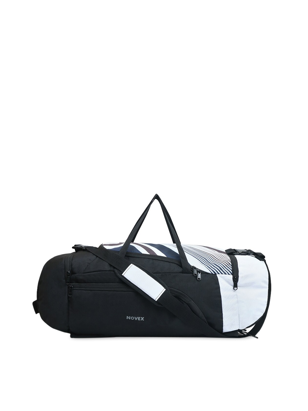 

NOVEX Black & White Printed Medium Duffel Bag