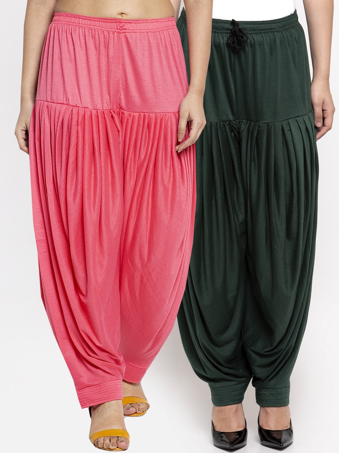 

GRACIT Women Pack Of 2 Solid Patiala, Green