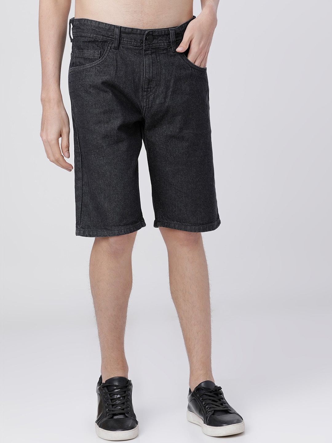 

HIGHLANDER Men Black Solid Slim Fit Regular Shorts