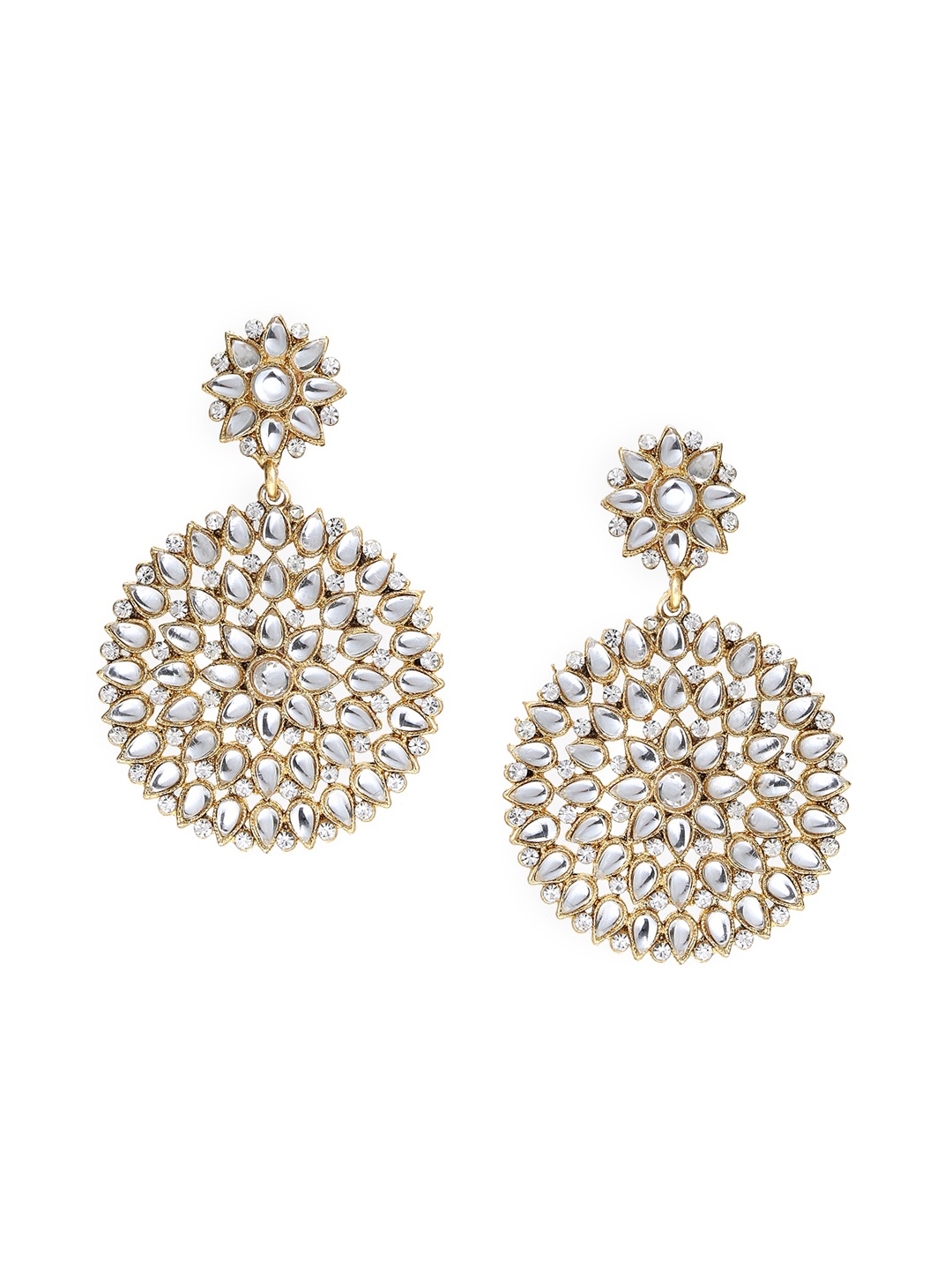 

SATCHEL Silver-Toned & Gold-Toned Circular Drop Earrings