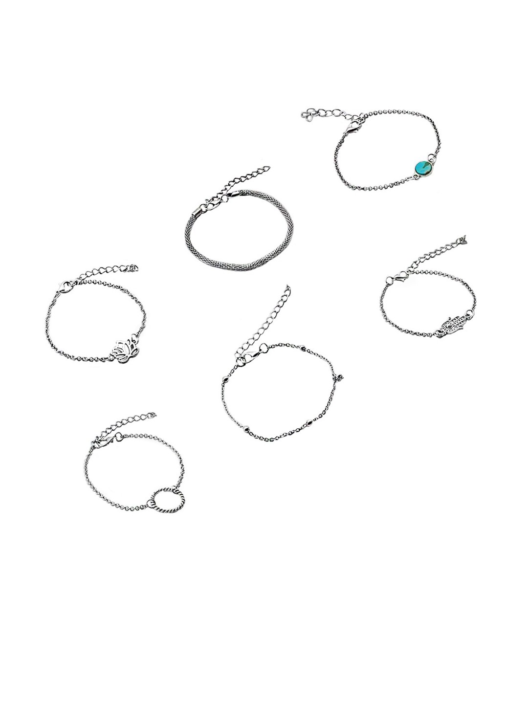 

JOKER & WITCH Silver-Toned Bracelet Set of 6