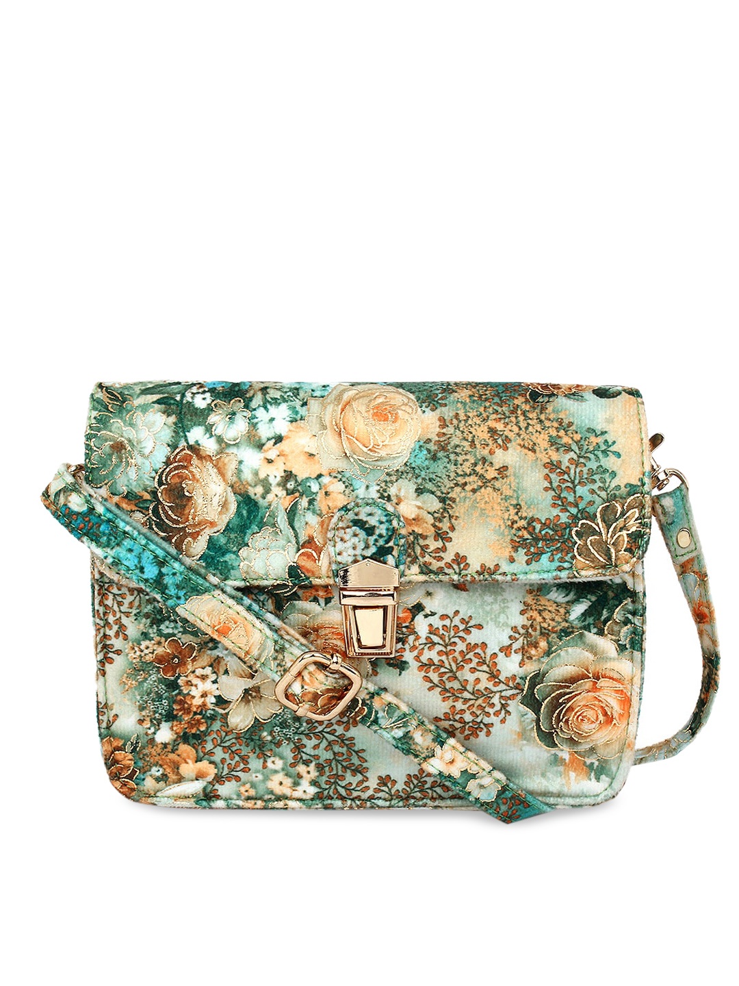 

Spice Art Women Green & Orange Floral Printed Fanny Pack