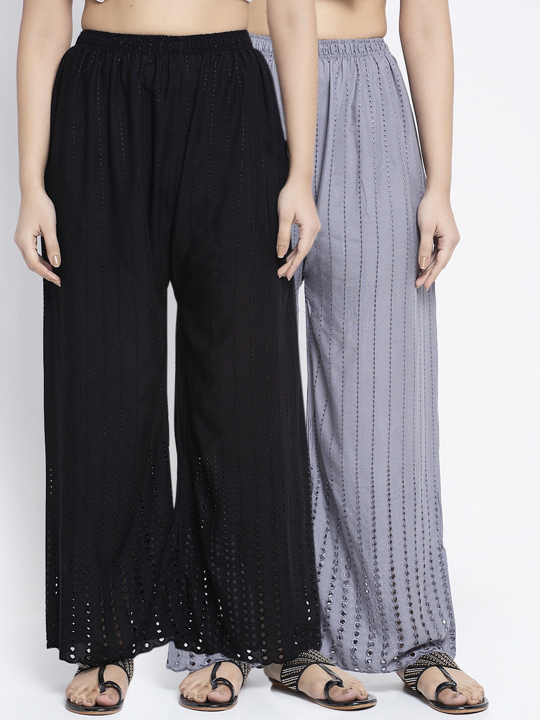 

GRACIT Women Black Solid Flared Palazzos