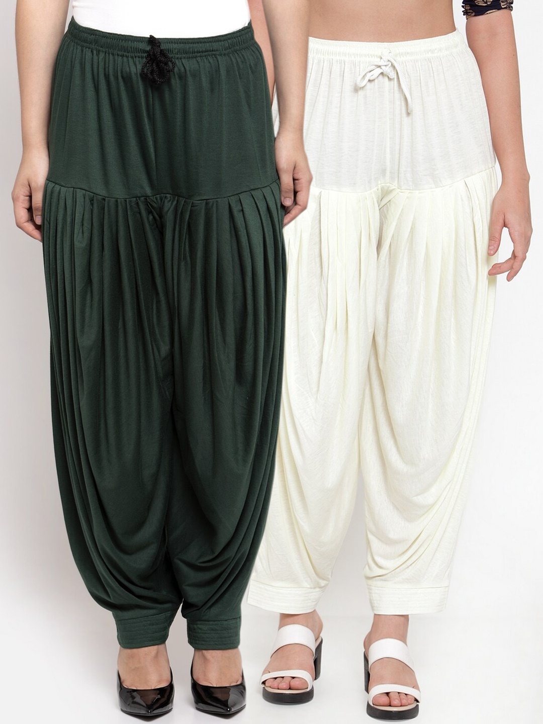 GRACIT Women Pack Of 2 Solid Patalas, Green