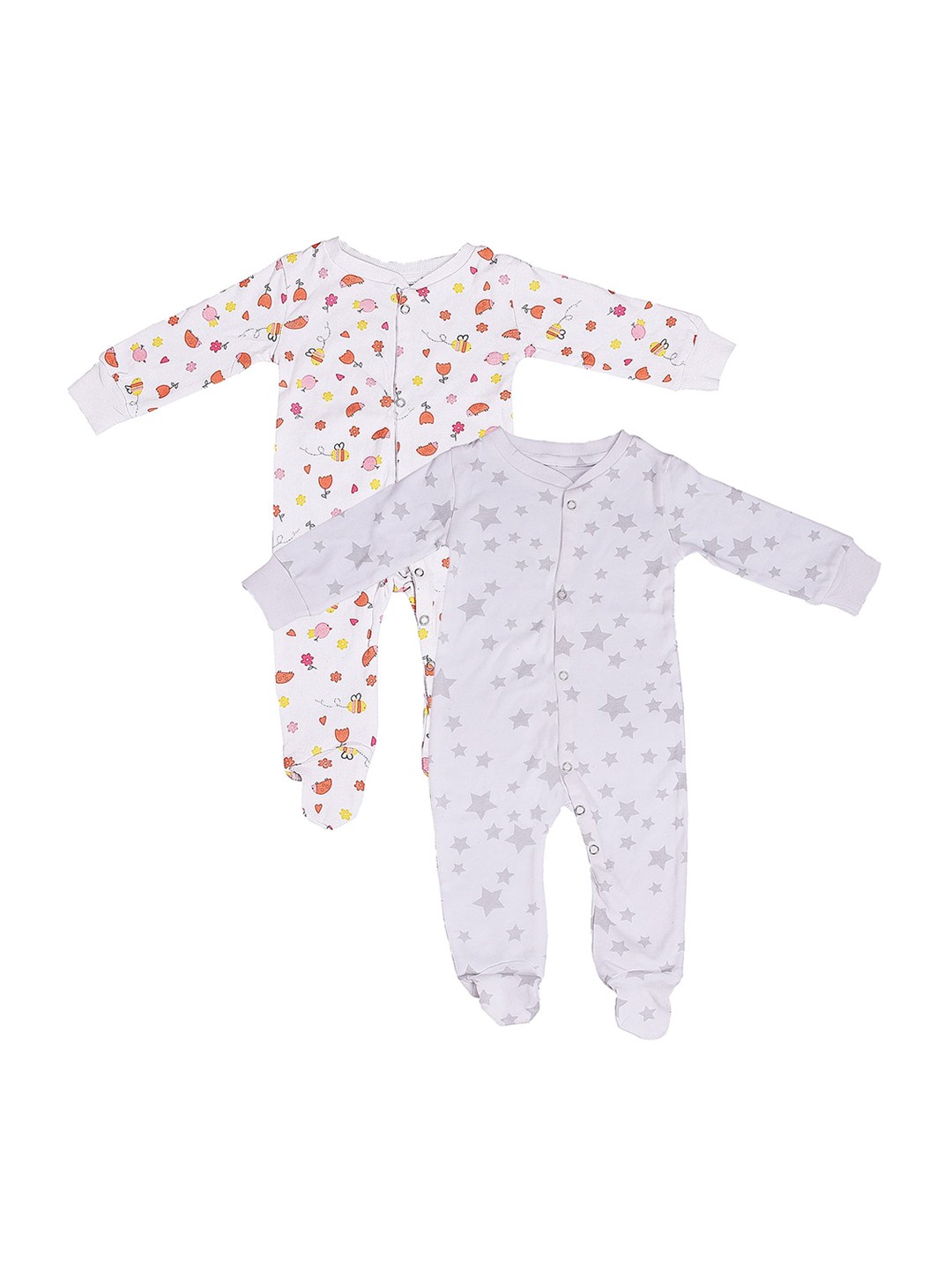 

Moms Home Organic Cotton Baby Sustainable Footie Romper- Pack of 2 (3-6Months), Pink
