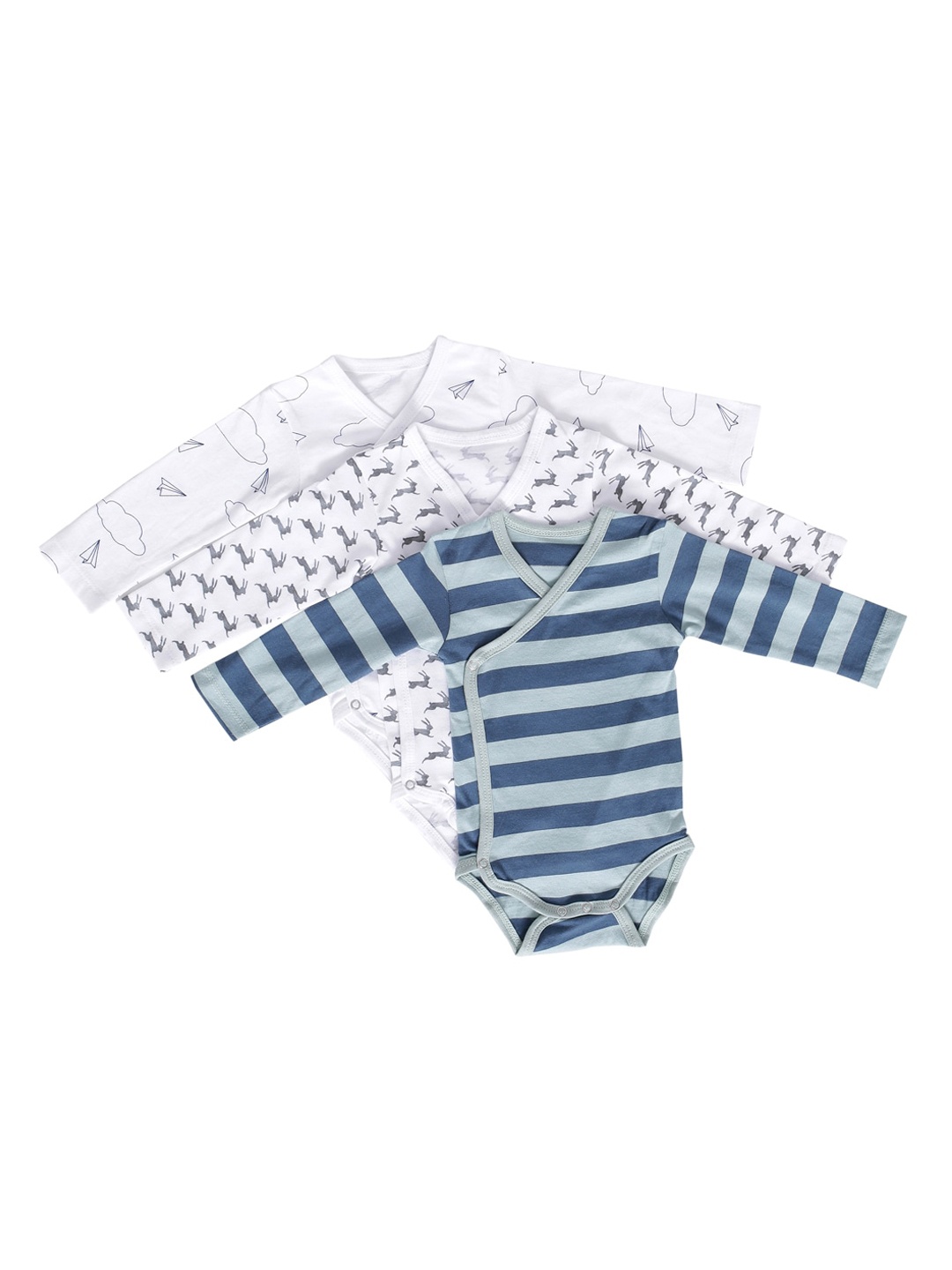 

Moms Home Baby Pack of 3 Organic Cotton Sustainable Bodysuits, Multi
