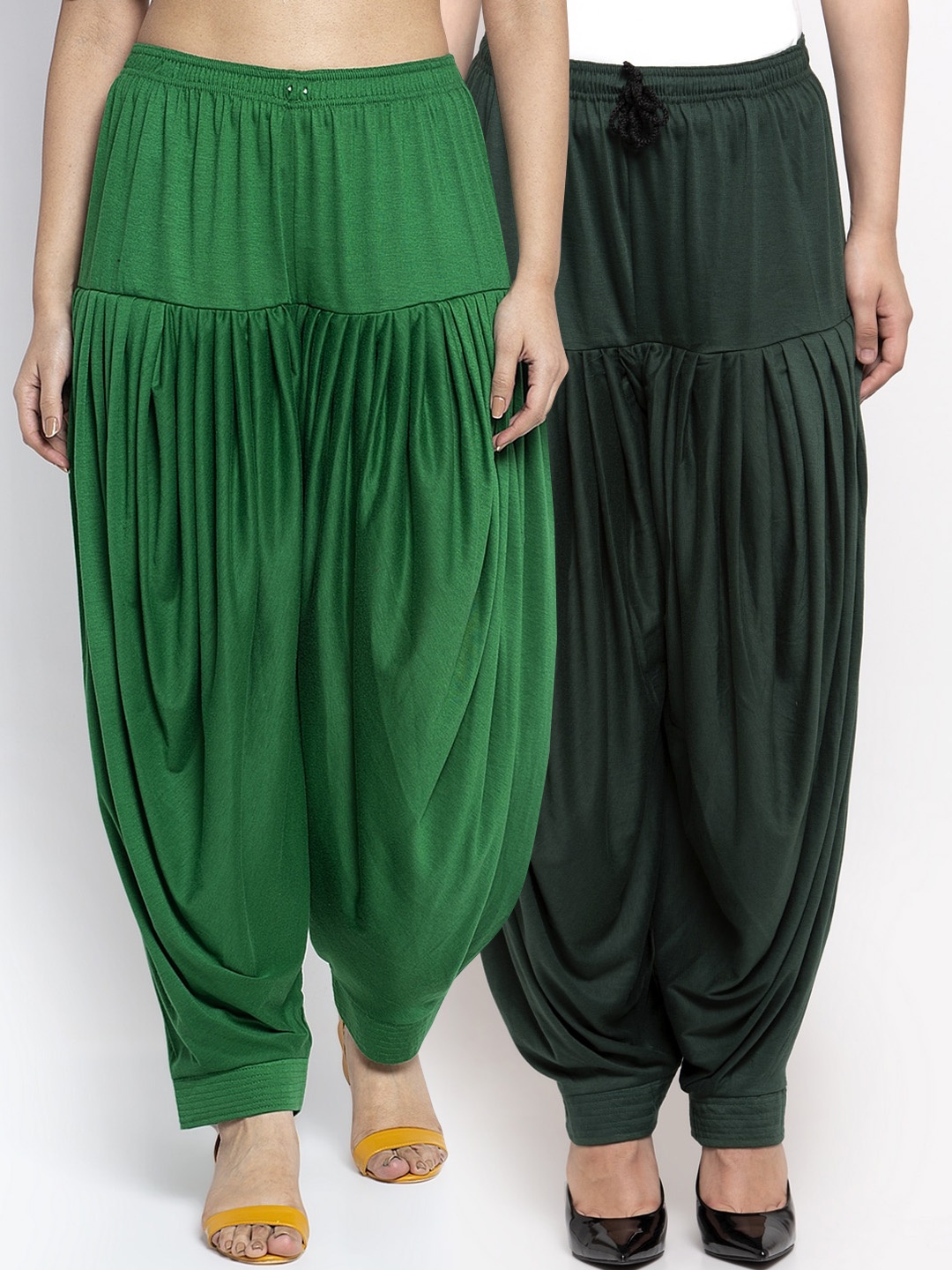 

GRACIT Women Pack Of 2 Green Solid Loose-Fit Patialas
