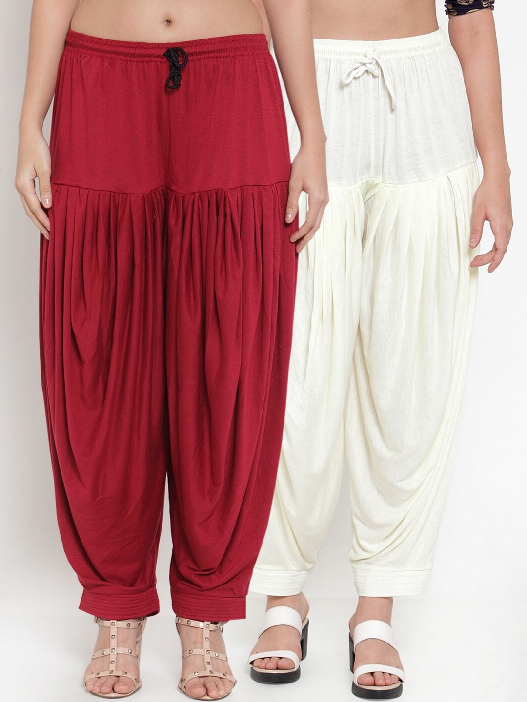 

GRACIT Women Pack Of 2 Solid Patialas, Maroon