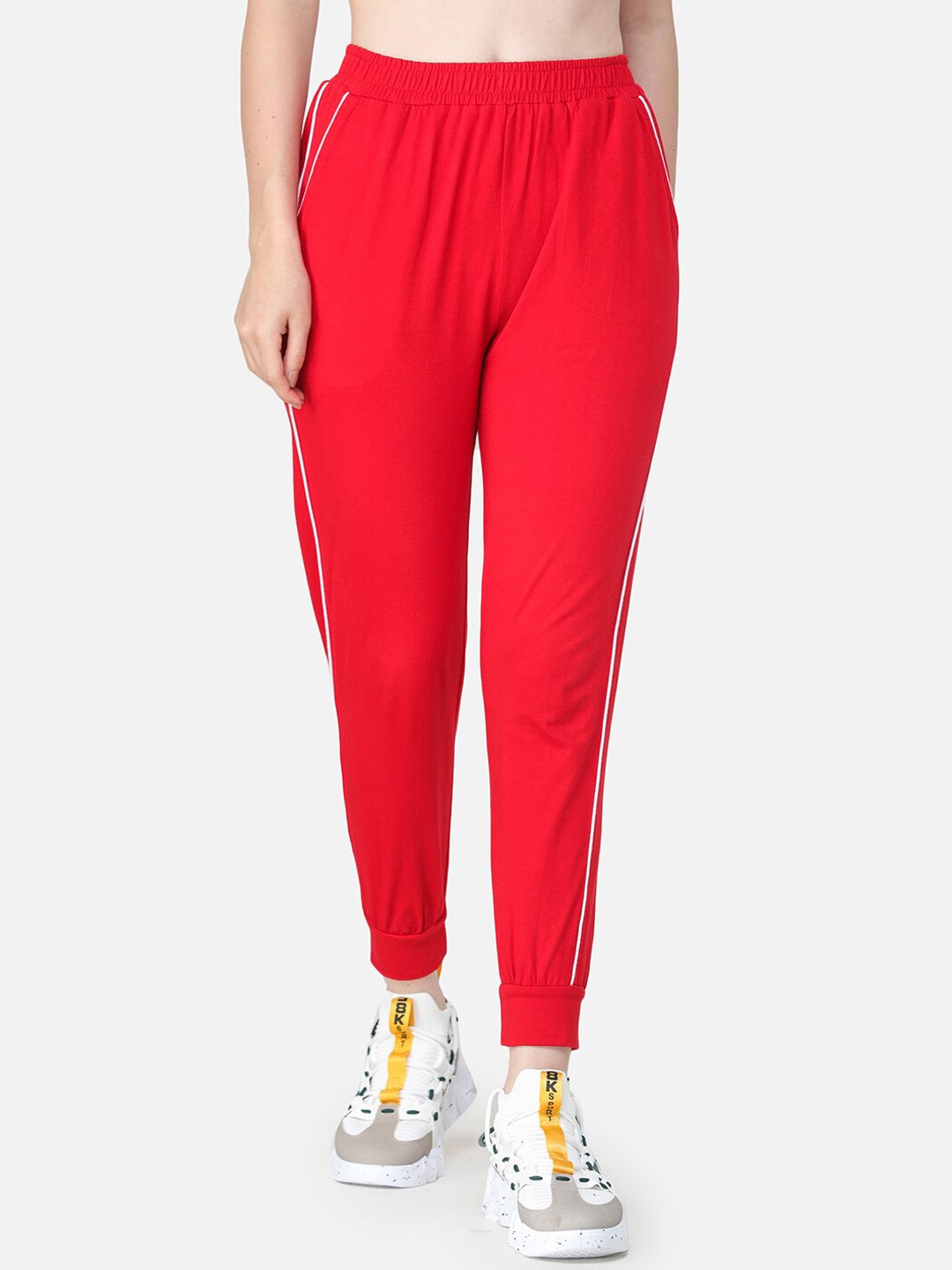 

Cation Women Red Solid Joggers