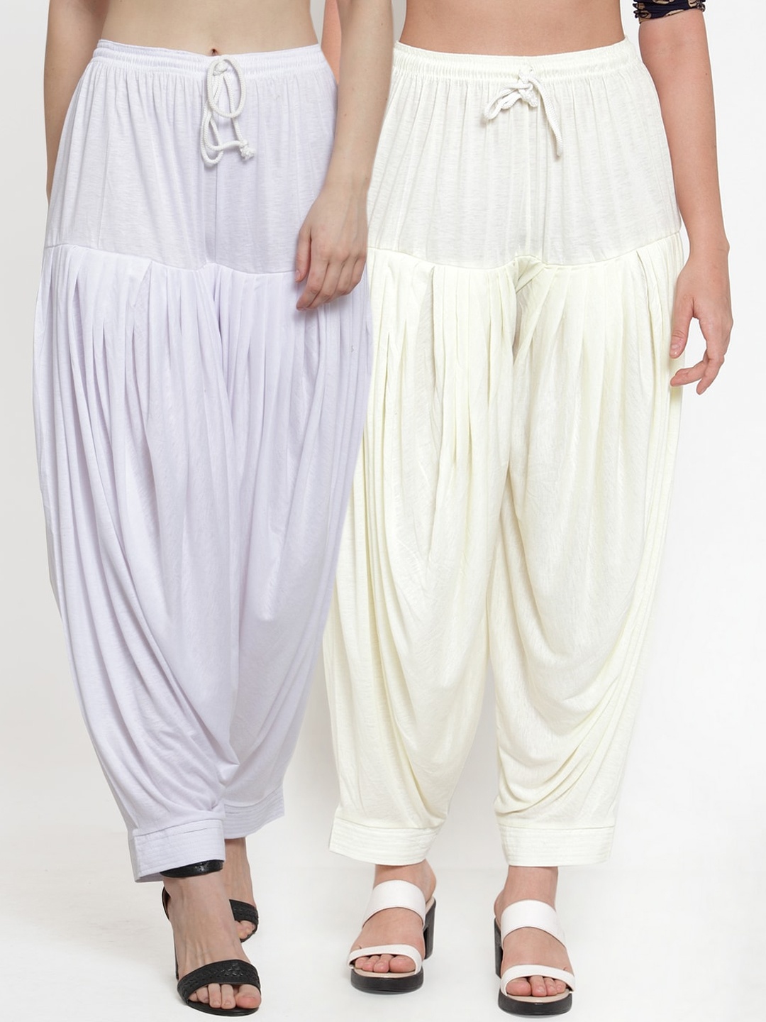 

GRACIT Women Pack Of 2 Solid Patalas, White
