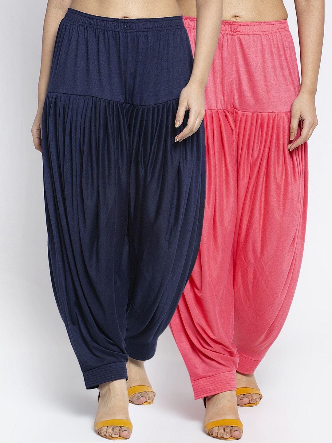 

GRACIT Women Pack Of 2 Solid Loose-Fit Patialas, Peach