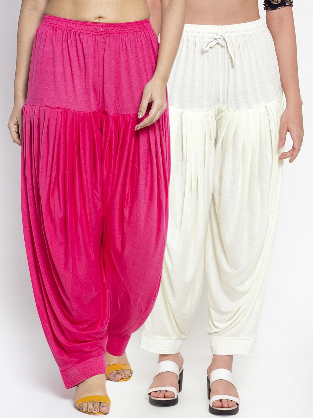GRACIT Women Pack Of 2 Solid Patialas, Pink