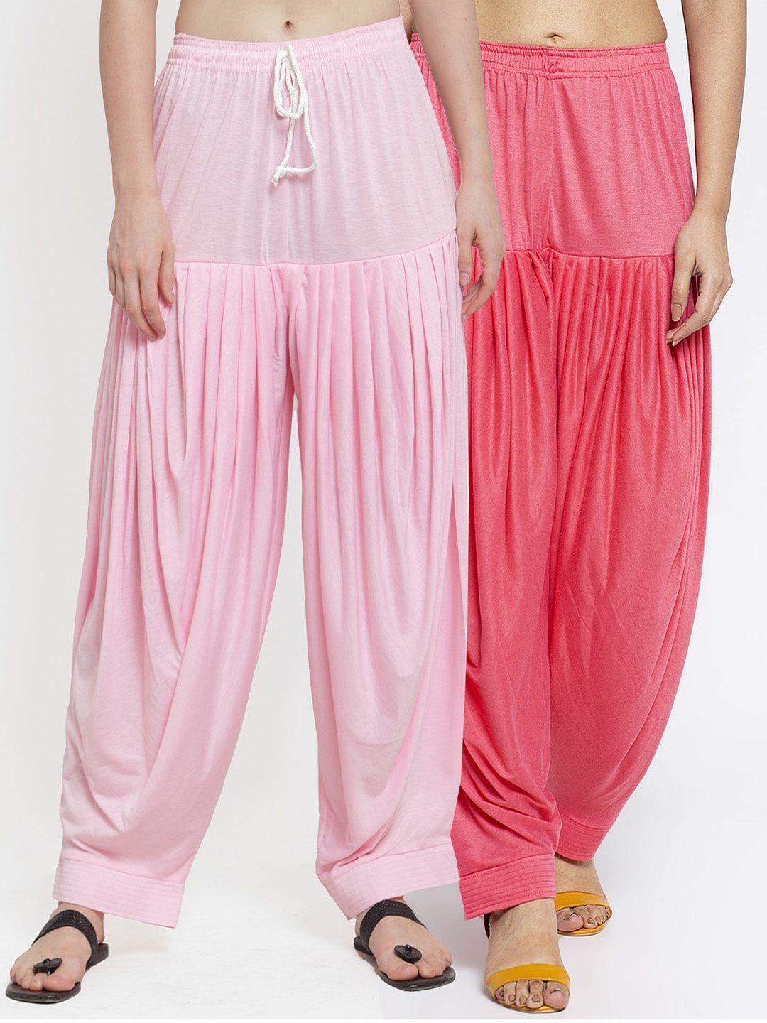 GRACIT Women Pack Of 2 Pink Solid Loose-Fit Patialas