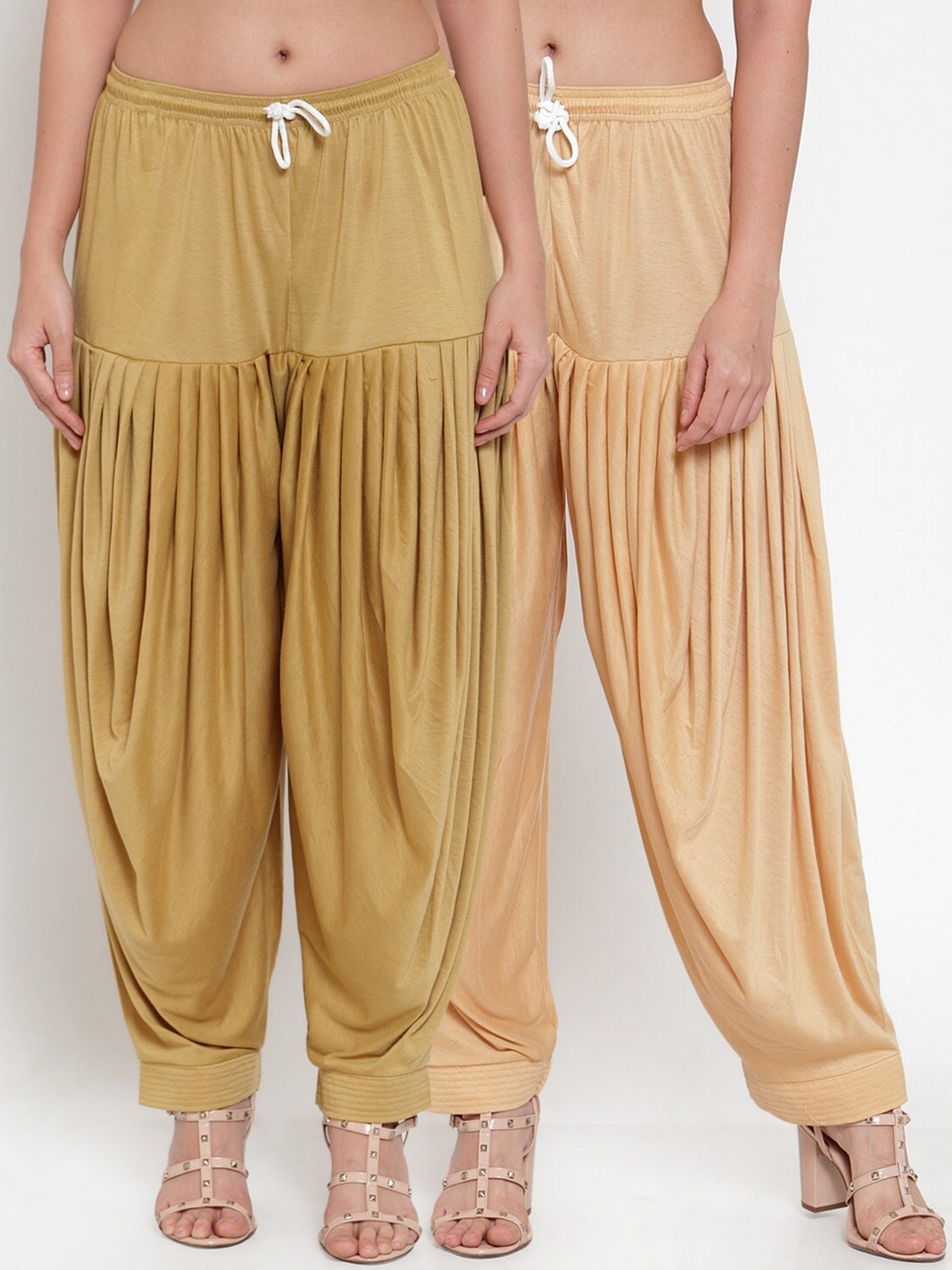 

GRACIT Women Pack Of 2 Solid Loose-Fit Patialas, Beige