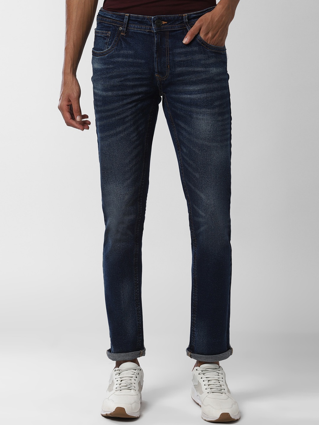 

Peter England Casuals Men Navy Blue Slim Fit Mid-Rise Clean Look Stretchable Jeans