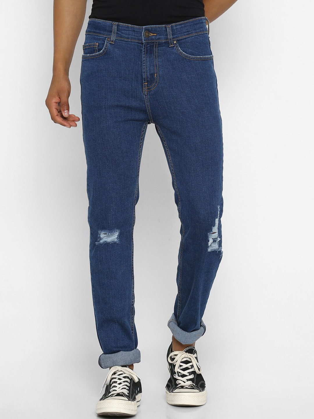 FOREVER 21 Men Blue Regular Fit Jeans