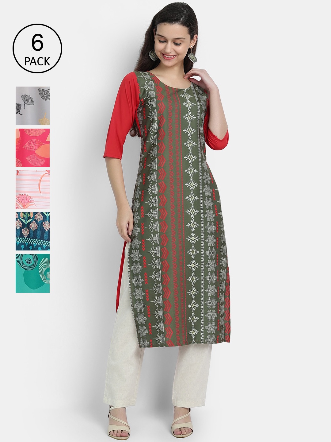 

7Threads Women Multicoloured Printed Crepe Kurta, Multi
