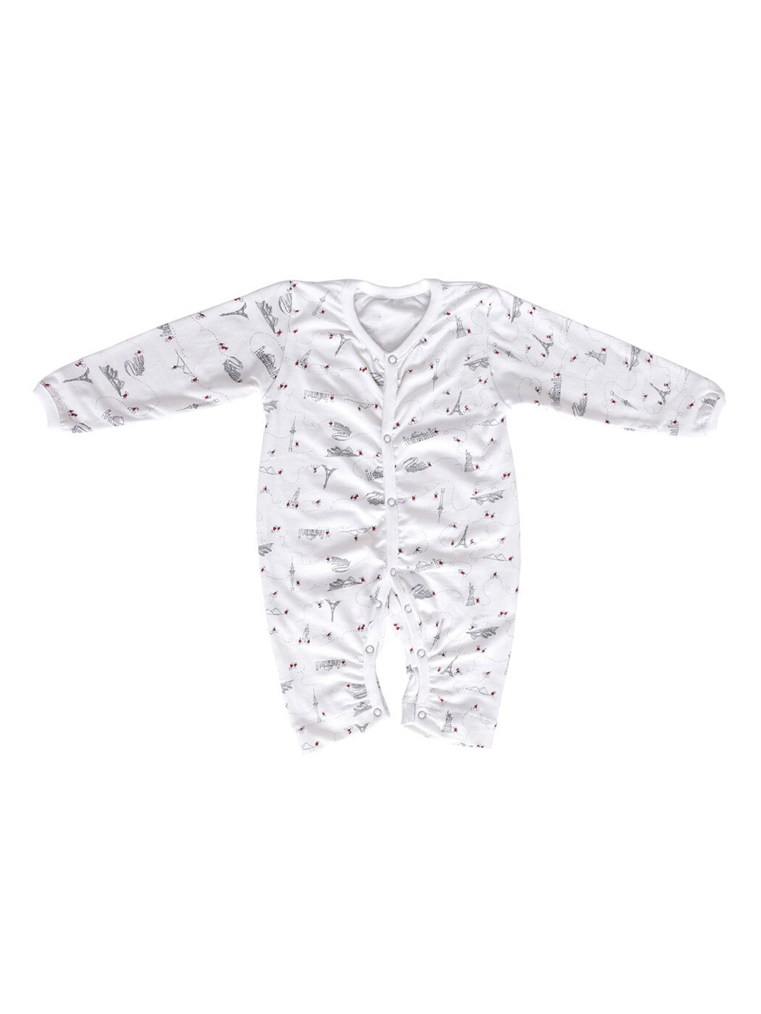 

Moms Home Kids White & Blue Printed Sustainable Romper