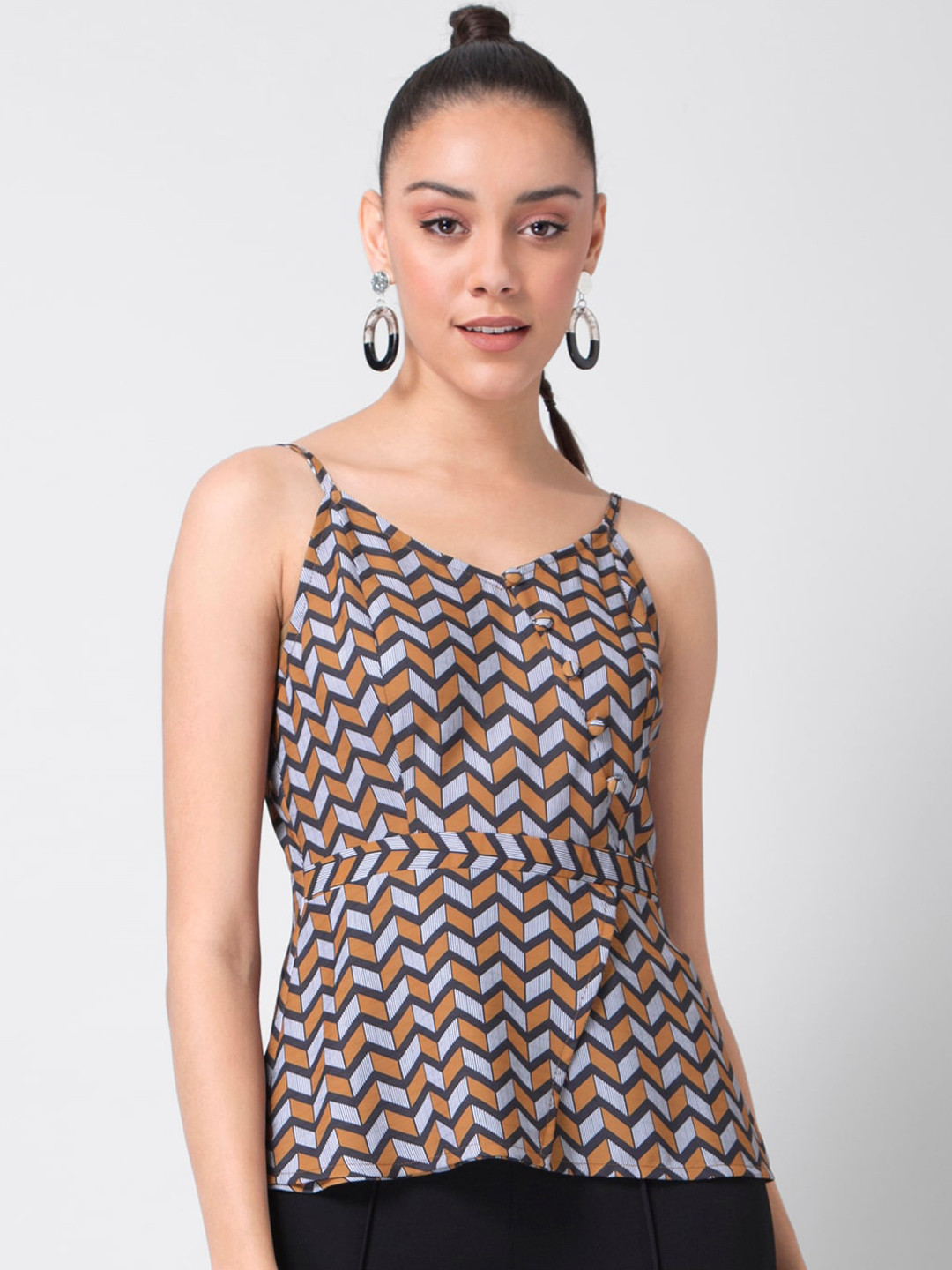 

Faballey Multicoloured Printed Crepe Regular Top, Multi