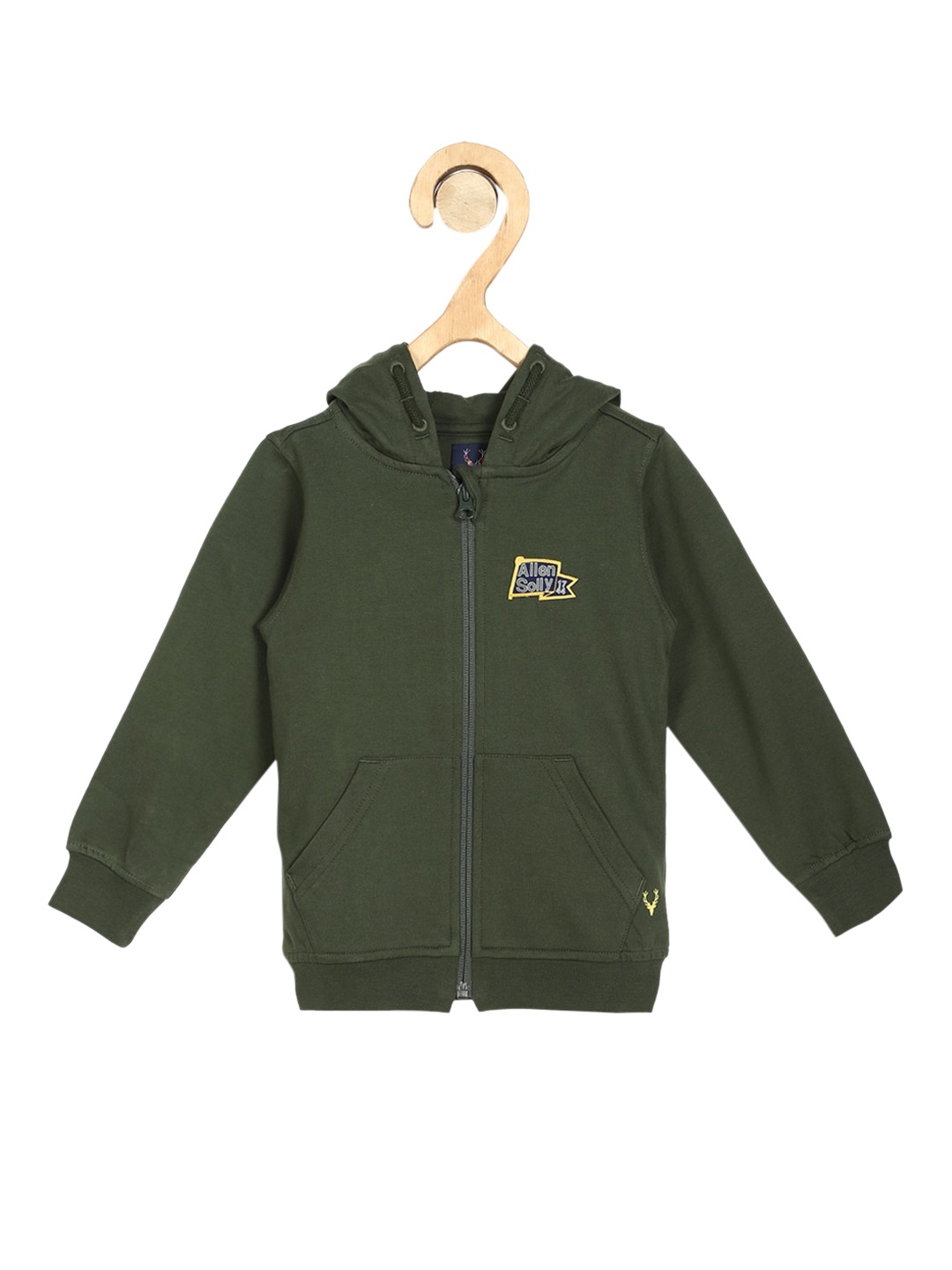 

Allen Solly Junior Boys Olive Green Solid Hooded Sweatshirt