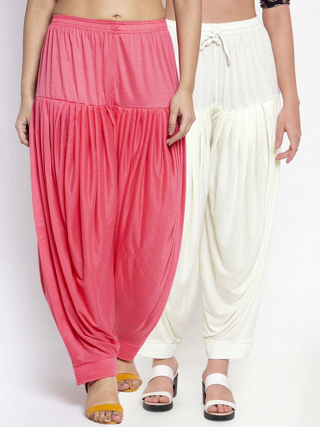 

GRACIT Women Pack Of 2 Solid Loose-Fit Patialas, Peach