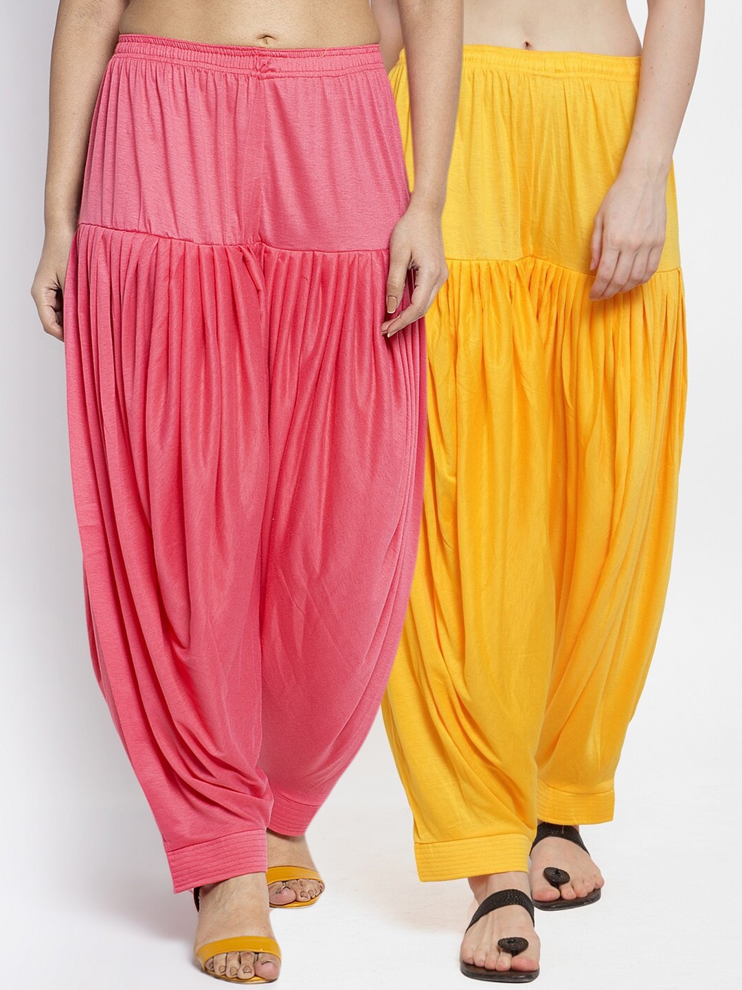 

GRACIT Women Pack Of 2 Solid Patialas, Yellow