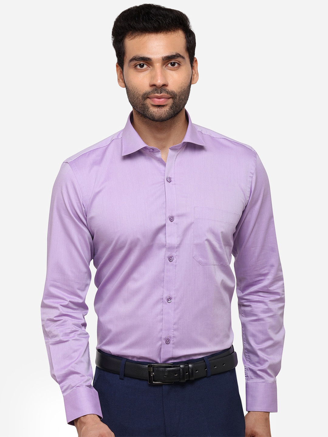 

METAL Men Purple Slim Fit Solid Casual Shirt