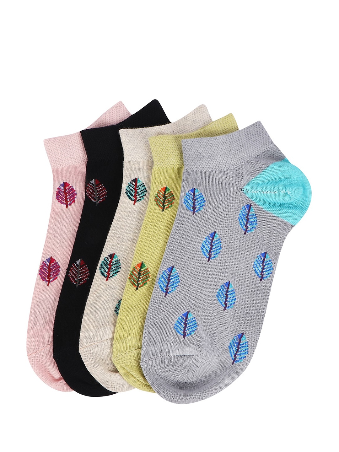 

MARC Women Pack Of 5 Assorted Ankle-Length Socks
