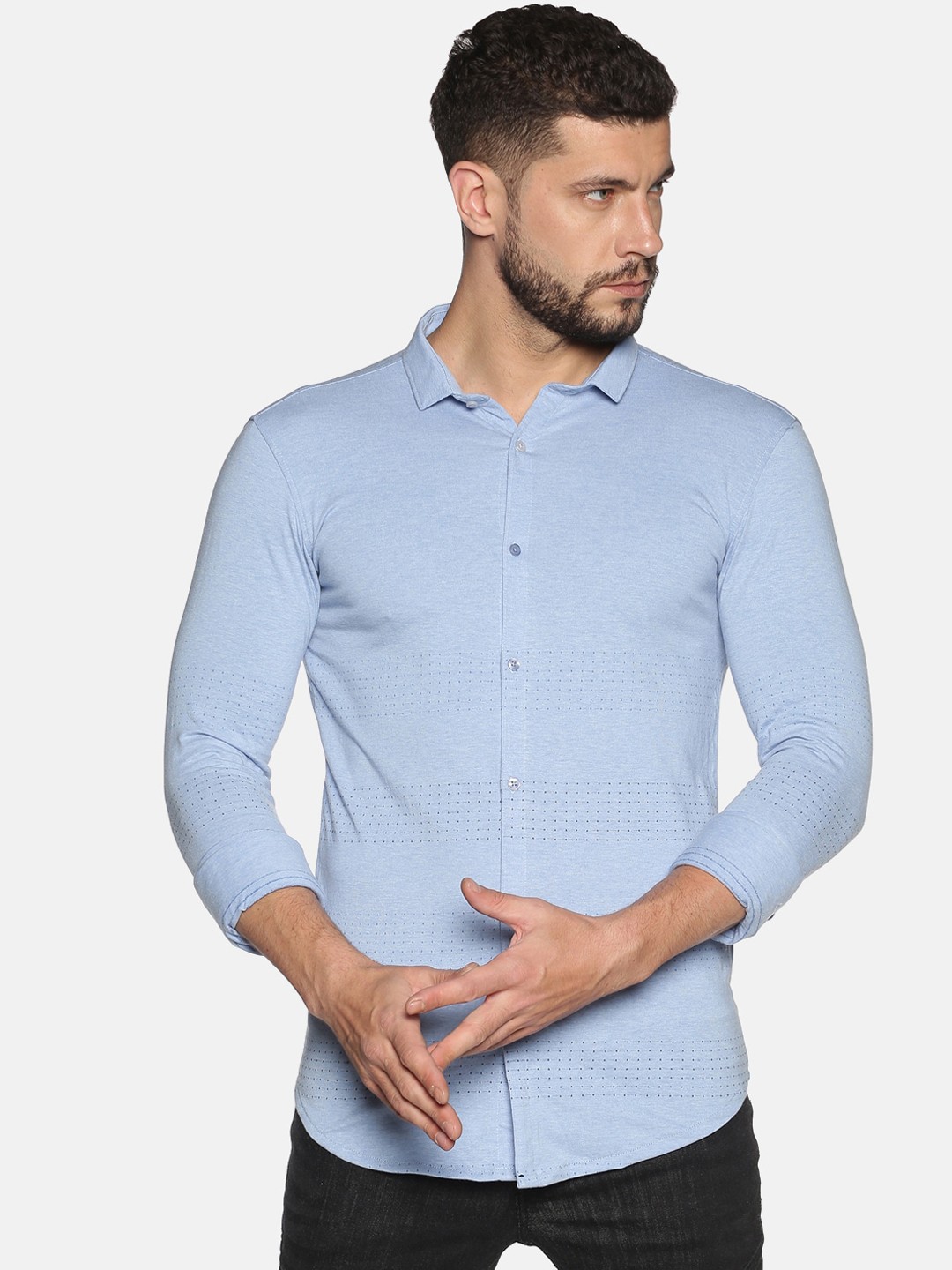 

SHOWOFF Men Blue Slim Fit Printed Casual Shirt