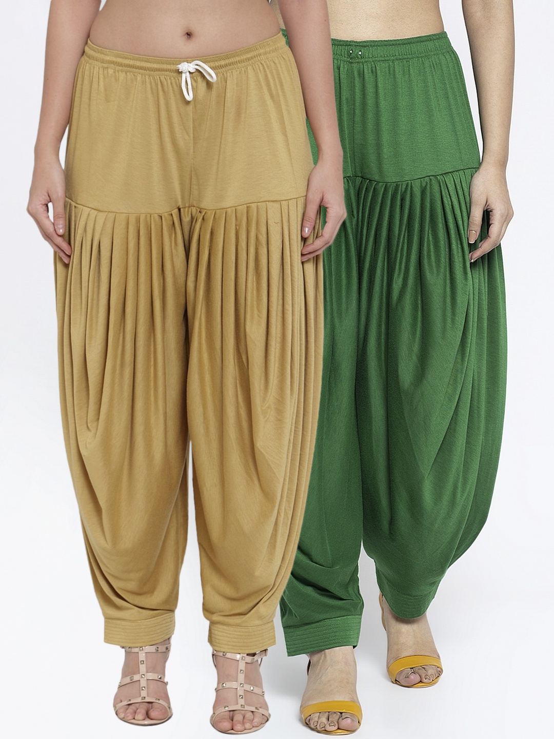 

GRACIT Women Pack Of 2 Solid Patiyala, Beige