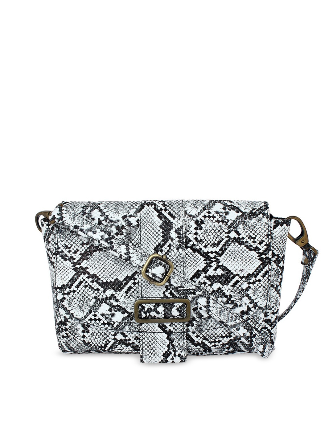 

Spice Art Women White & Black Snake Print Textured Waist Pouch