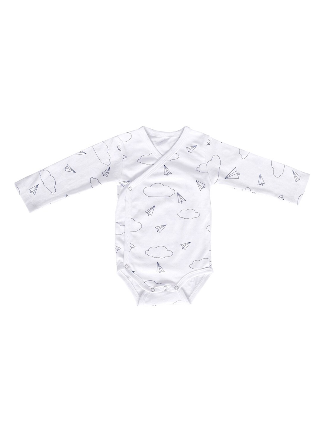 

Moms Home Baby White & Grey Organic Cotton Sustainable Bodysuit