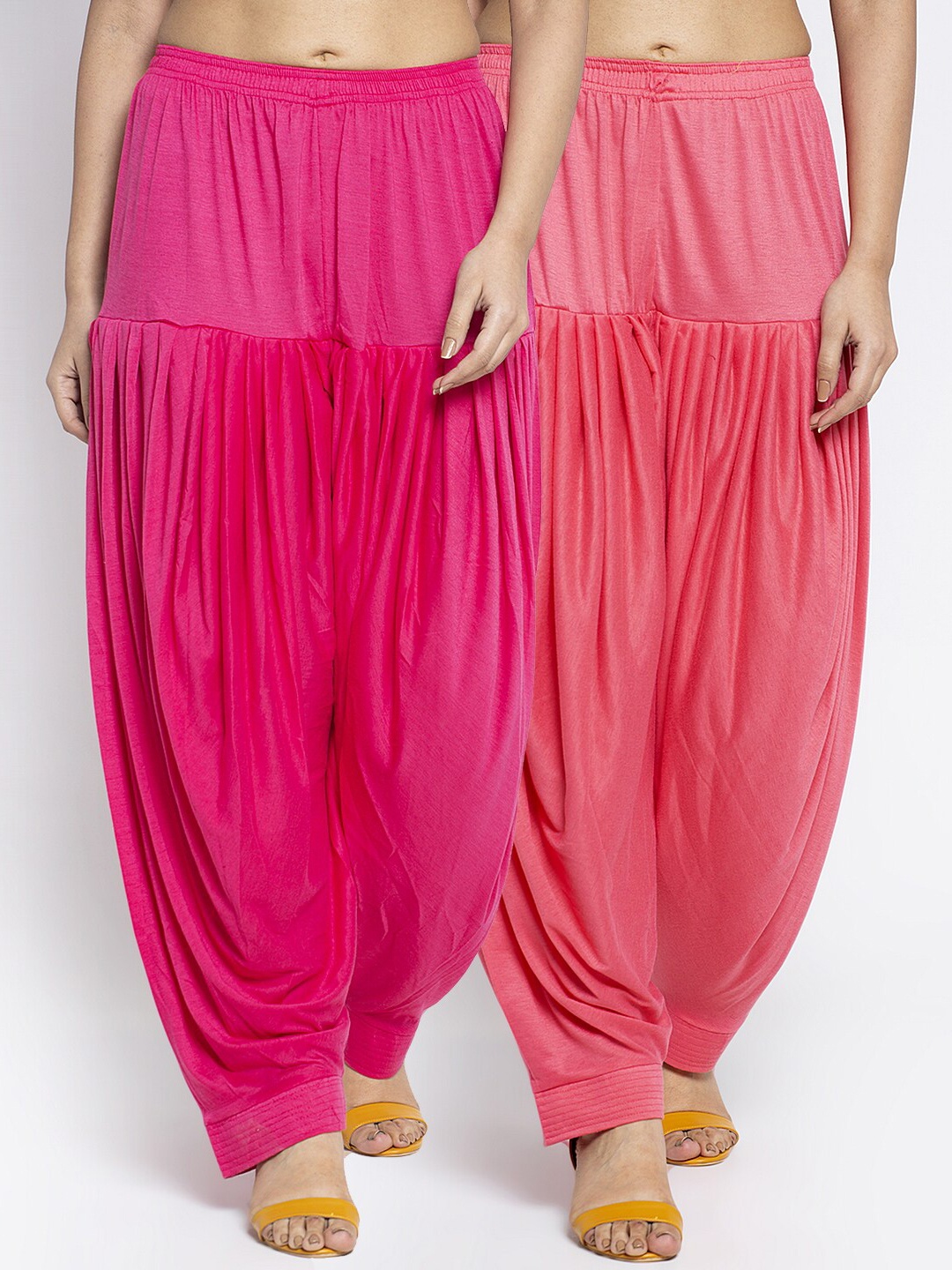 

GRACIT Women Pack Of 2 Solid Patialas, Pink
