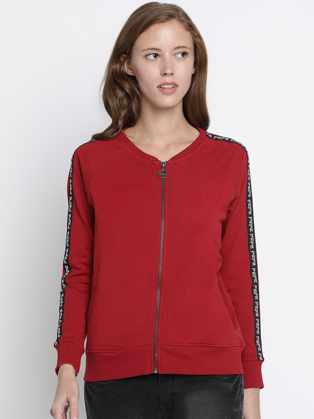 

Pepe Jeans Women Red Solid Sweatshirt