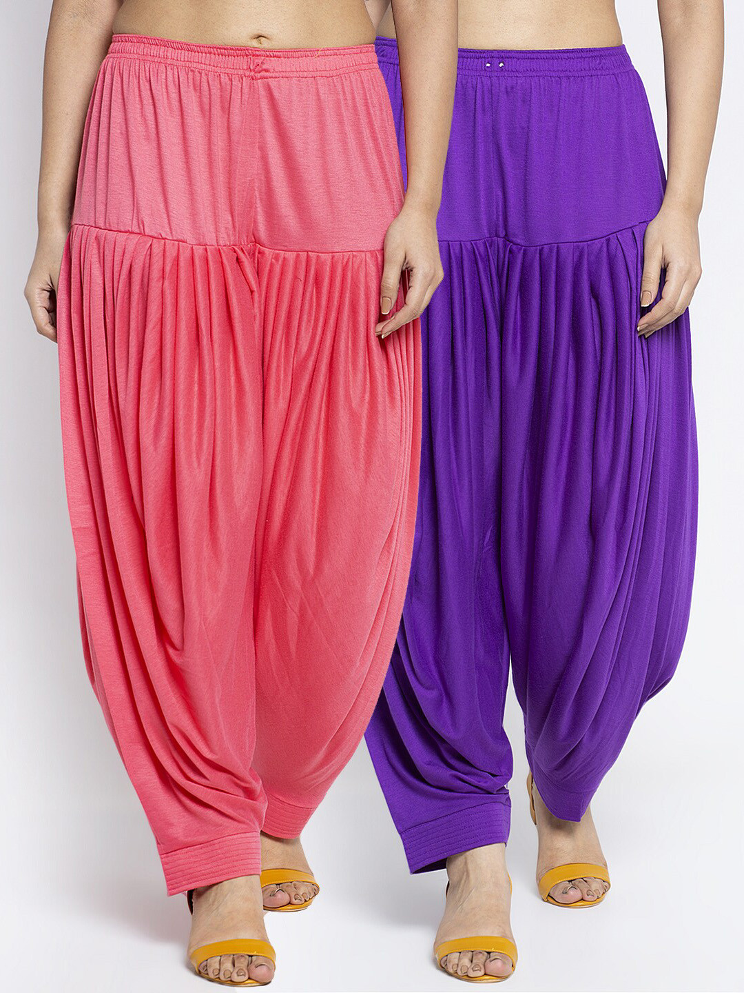 

GRACIT Women Pack Of 2 Solid Patialas, Peach