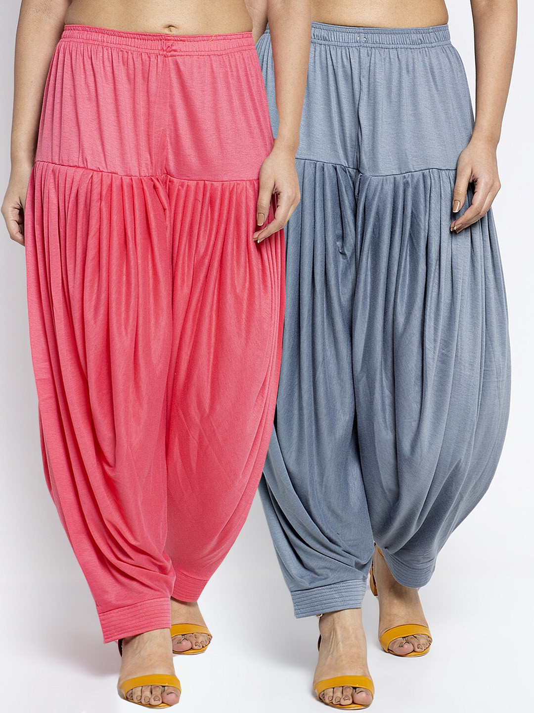 

GRACIT Women Pack Of 2 Solid Patialas, Grey