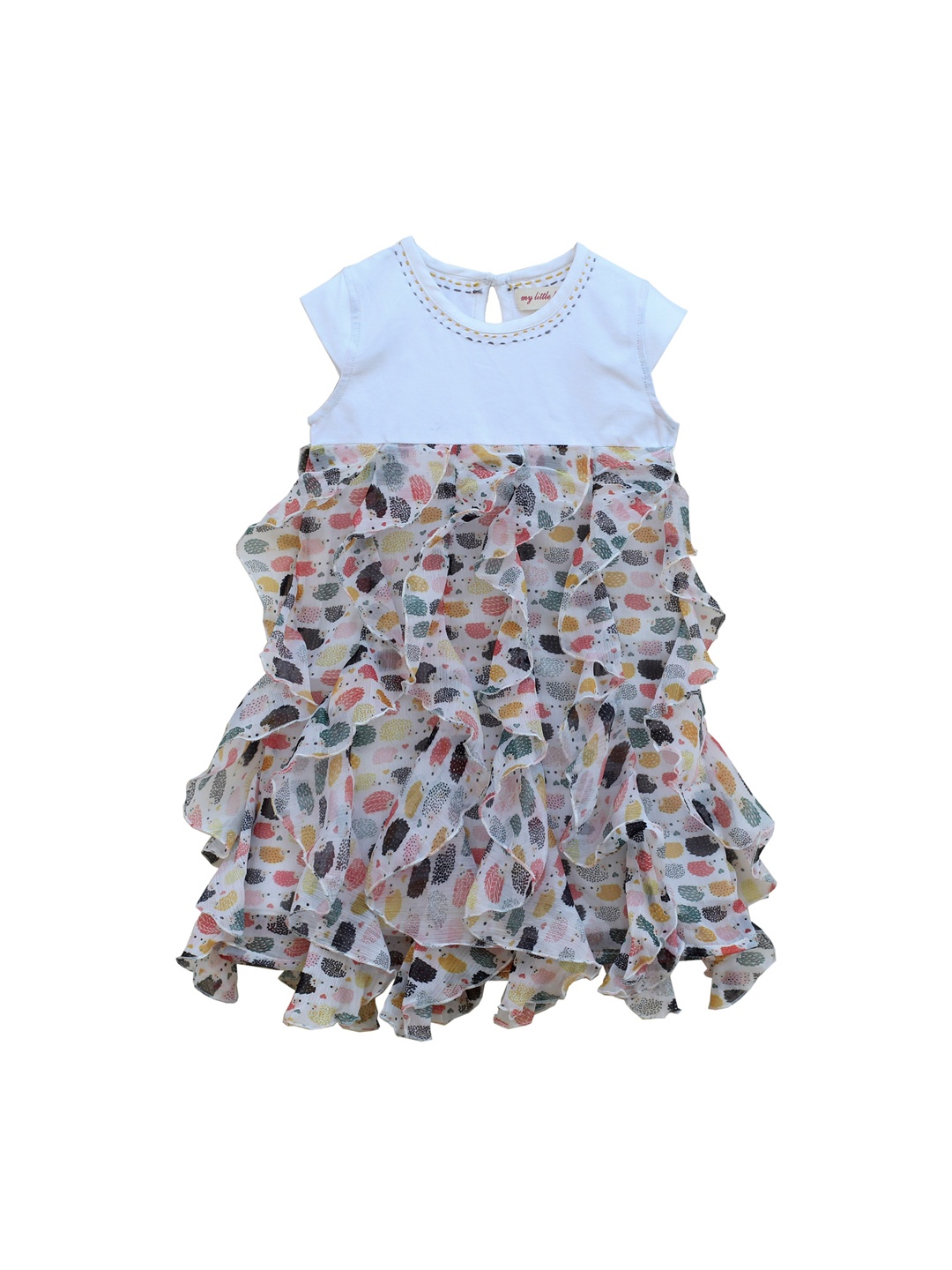 

My Little Lambs Girls Multicoloured Printed Fit and Flare Dress, Multi