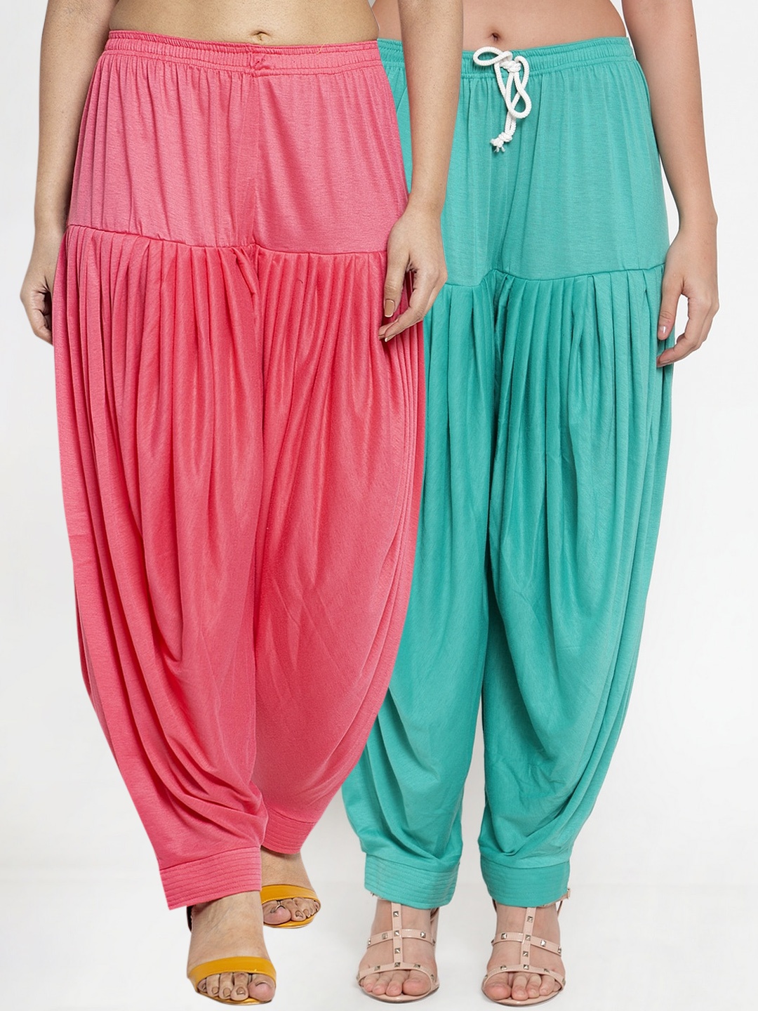 GRACIT Women Pack Of 2 Solid Loose-Fit Patialas, Pink