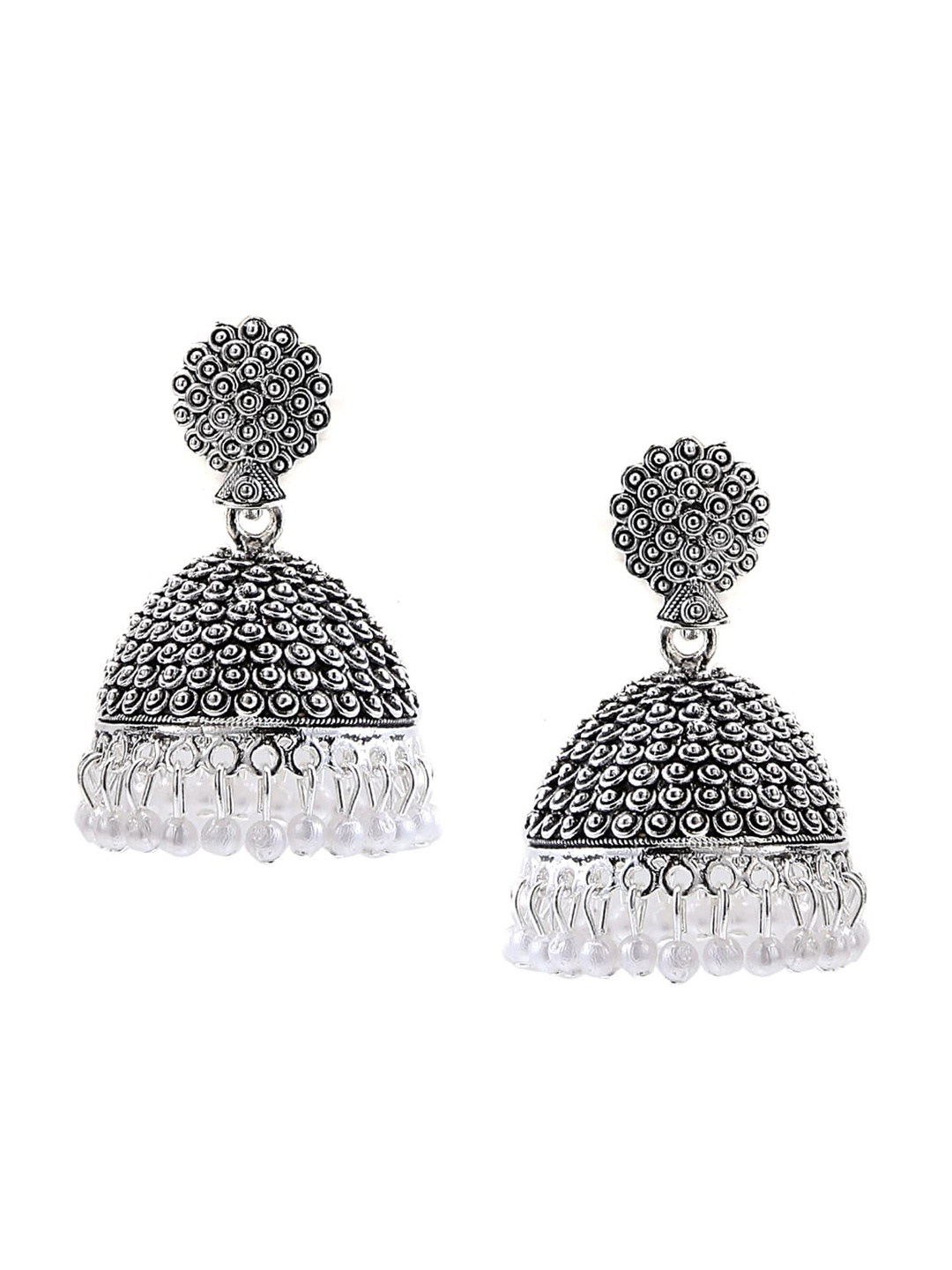 

SATCHEL Silver-Toned Dome Shaped Jhumkas