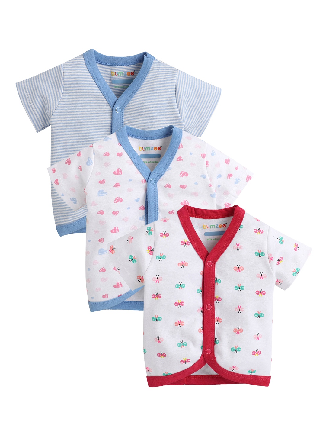 

BUMZEE Infants Kids Pack Of 3 Jhablas, White