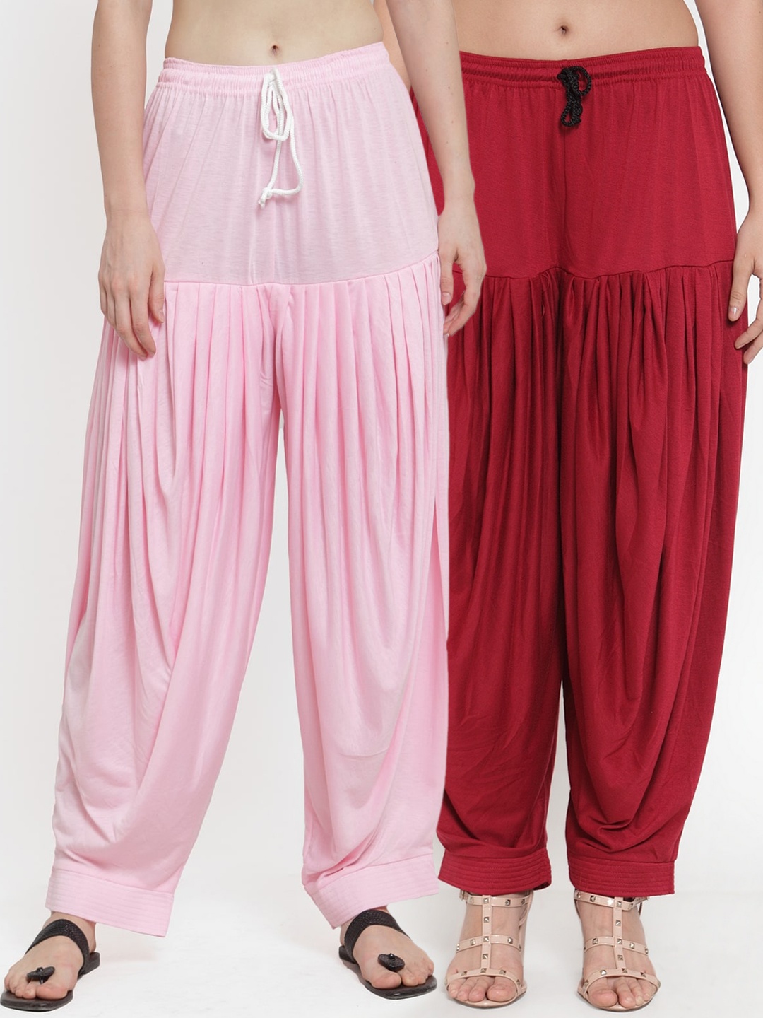 

GRACIT Women Pack Of 2 Solid Patiala, Pink