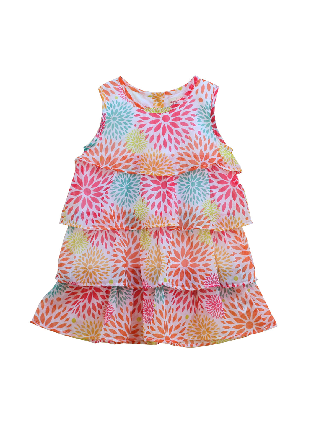 

My Little Lambs Girls Multicoloured Printed A-Line Dress, Multi