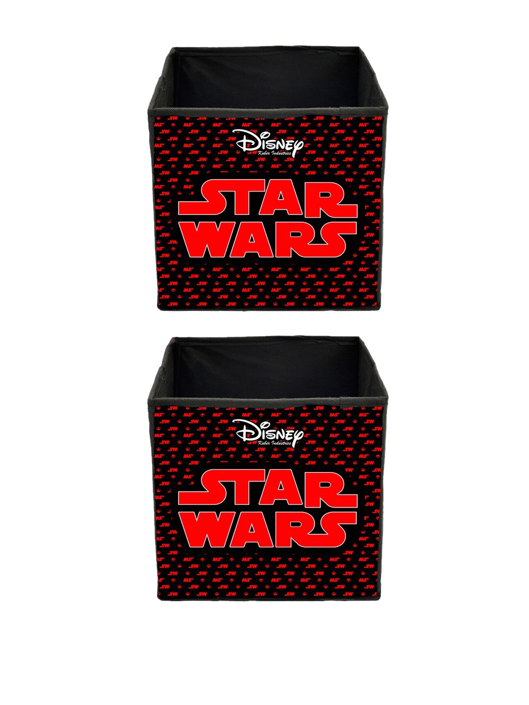 

Kuber Industries Set Of 2 Black & Red Disney Star Wars Printed Non-Woven Foldable Storage Boxes